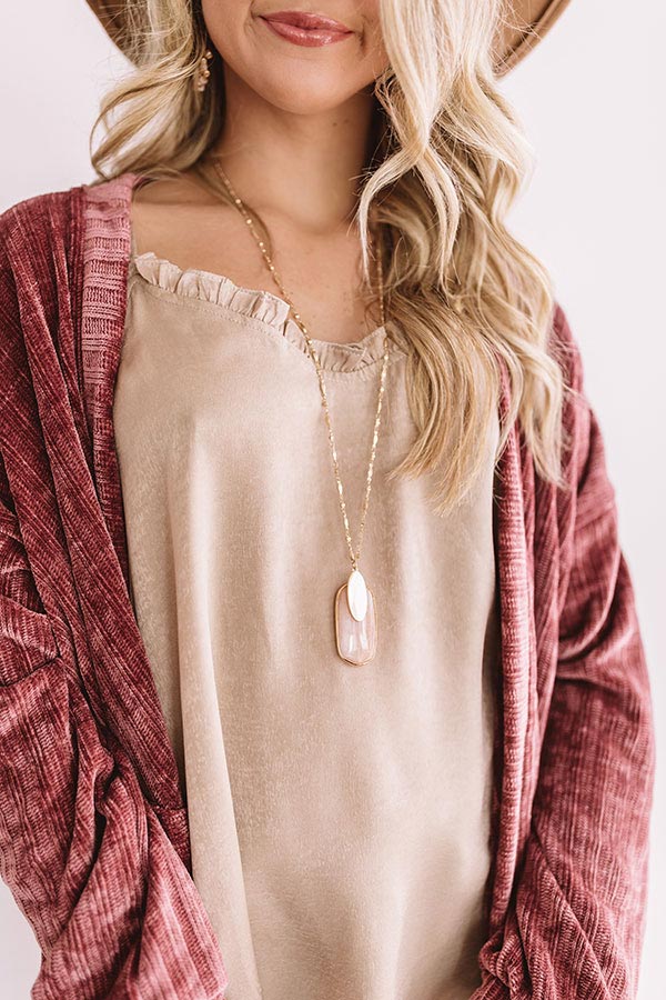 Love Language Semi Precious Necklace In Rose Quartz