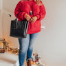 Lattes And Snuggles Cable Knit Chenille Sweater In Raspberry Curves Image - 1
