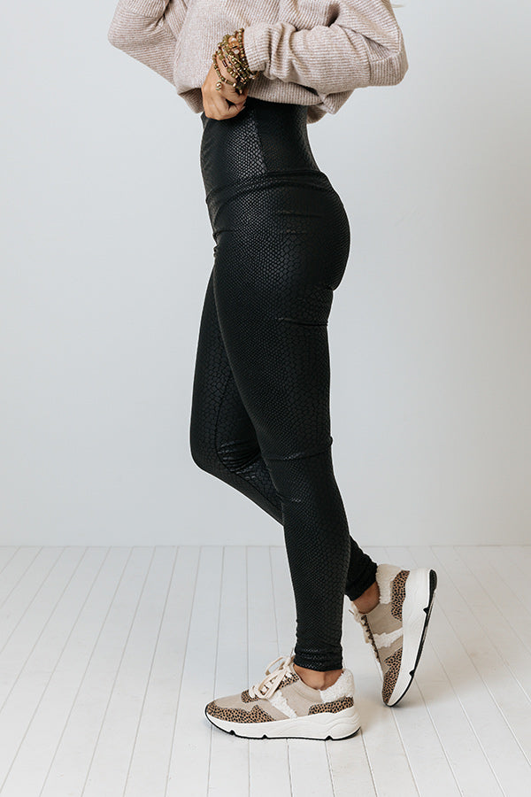 Your Biggest Fan High Waist Faux Leather Legging Image - 5
