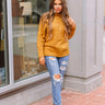 Around The Bonfire Shift Sweater In Mustard Image - 1