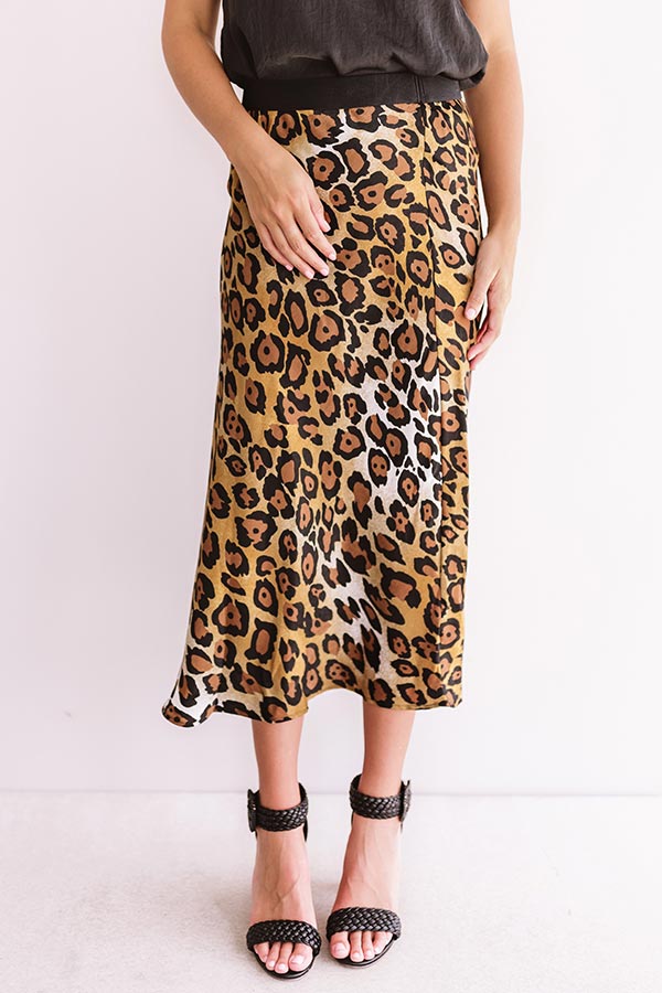 Vineyard Visit Leopard Skirt