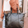 Night Of Luxury Faux Leather Tote In Black Image - 1