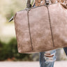 Night Of Luxury Faux Leather Tote In Taupe Image - 1