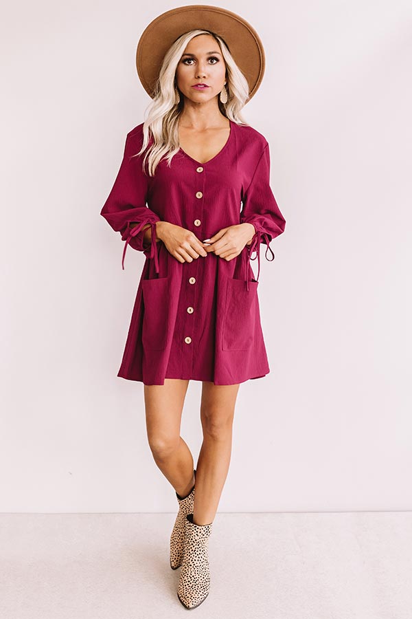 Vineyard Visit Tunic Dress in Wine