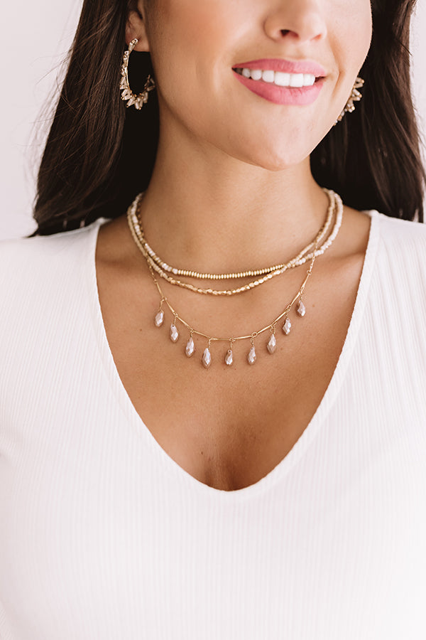City Sparkles Layered Necklace in Birch