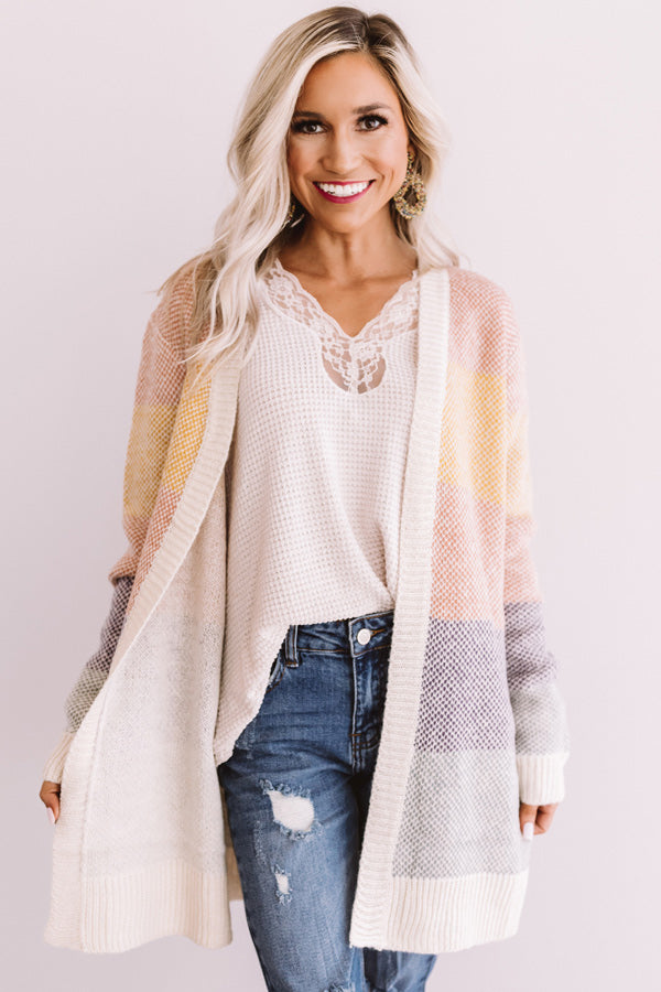 Southern Sunsets Stripe Knit Cardigan