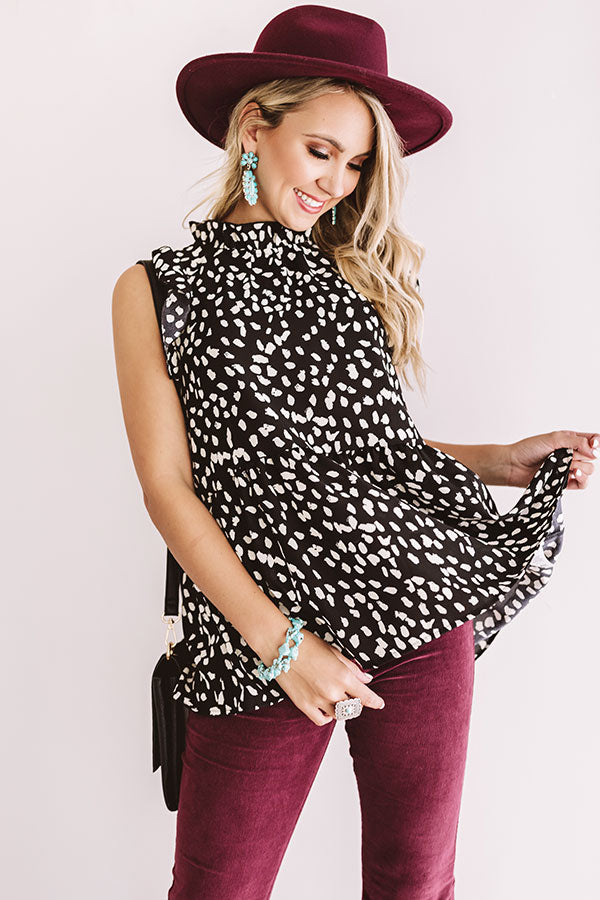 Chic Success Leopard Shift Top In Black Image - 2
