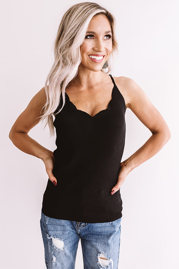 Free Spirit Ribbed Tank In Black