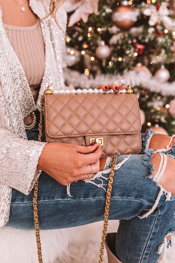 Fancy In France Faux Leather Purse in Mocha