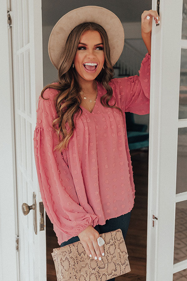 Spot On Babydoll Top In Blush