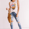 Desert Nights Distressed Boyfriend Tank In Dusty Purple Image - 1