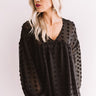 Spot On Babydoll Top In Black Image - 1