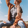 Johnny Cash Distressed Boyfriend Tee In Black Image - 1