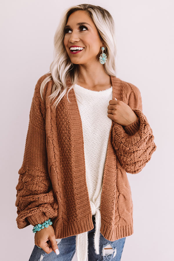 In The Knit Of Time Cardigan In Rustic Rose