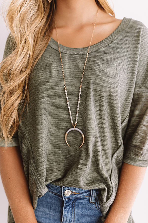 Under The Moonlight Necklace In Dark Grey