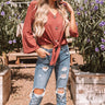 A Wonderful Life Knit Tie Top In Rustic Rose Image - 1
