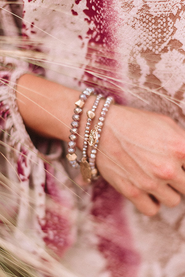 Creme De La Chic Bracelet Set In Rose