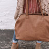 Brooklyn Babe Faux Leather Tote In Mocha Image - 1