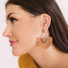 Charm Life Faux Leather Fan Earrings in Brown Image - 1