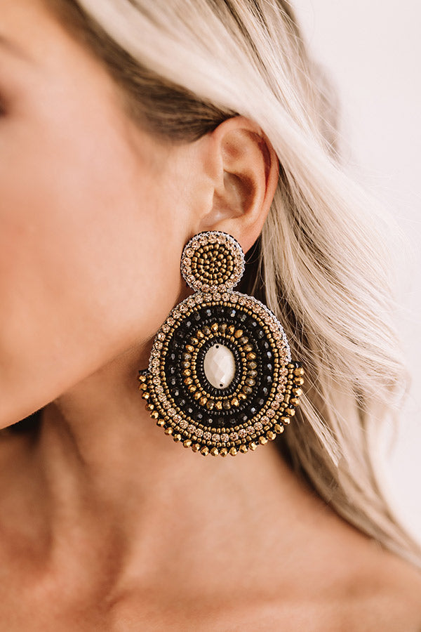Cocktails And Cuties Earrings In Antique Gold