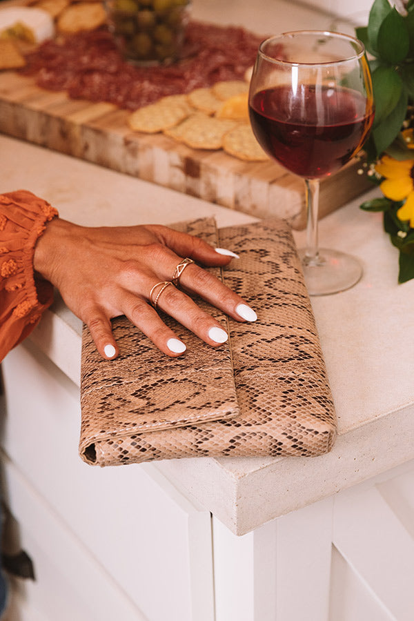 Legendary Lifestyle Snake Print Clutch