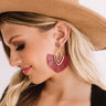 Charm Life Faux Leather Fan Earrings in Merlot Image - 1