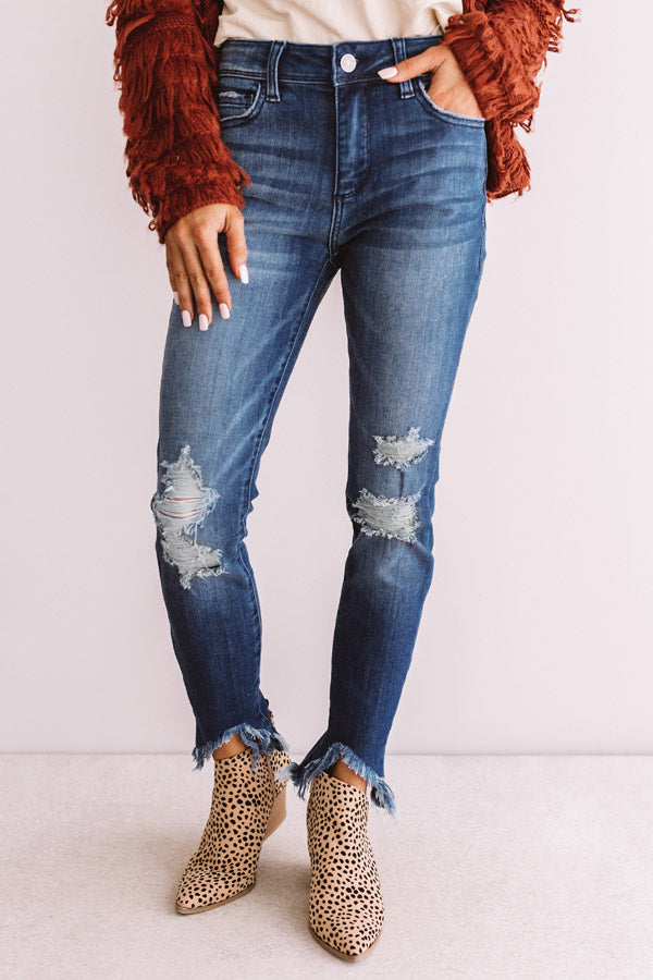 The Spears High Waist Distressed Ankle Skinny