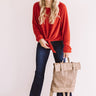Playing Knit Cool Top In Scarlet Image - 1
