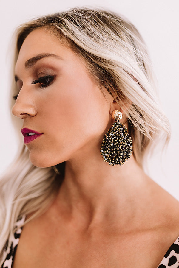 Wine And Wishes Earrings In Black Image - 2