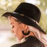 Paris Posh Faux Suede Fan Earrings in Black Image - 1