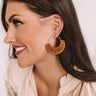 Paris Posh Faux Suede Fan Earrings in Brown Image - 1