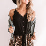 Get It Going Front Tie Tank in Black Image - 1