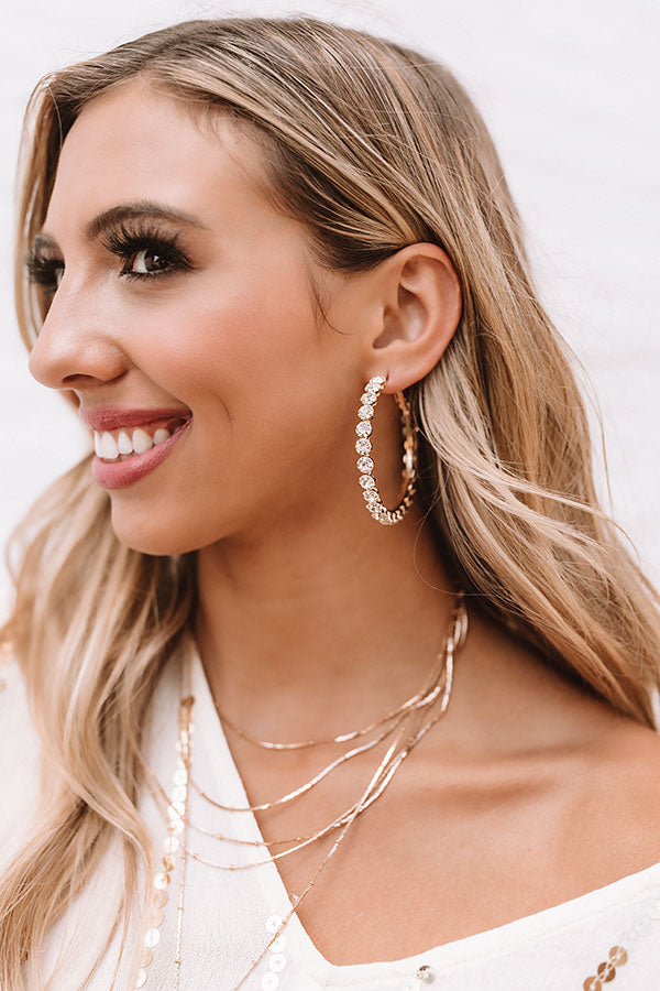 Feeling Free Hoop Earrings In Clear