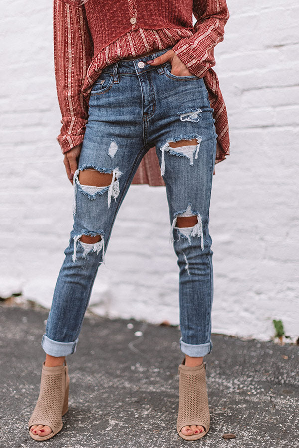 The Brixton High Waist Distressed Skinny