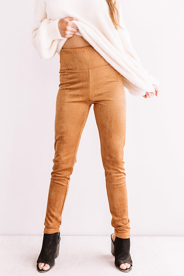 The Shepard Faux Suede Legging In Camel
