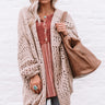 Hot Cocoa By The Fire Knit Cardigan In Taupe Image - 1
