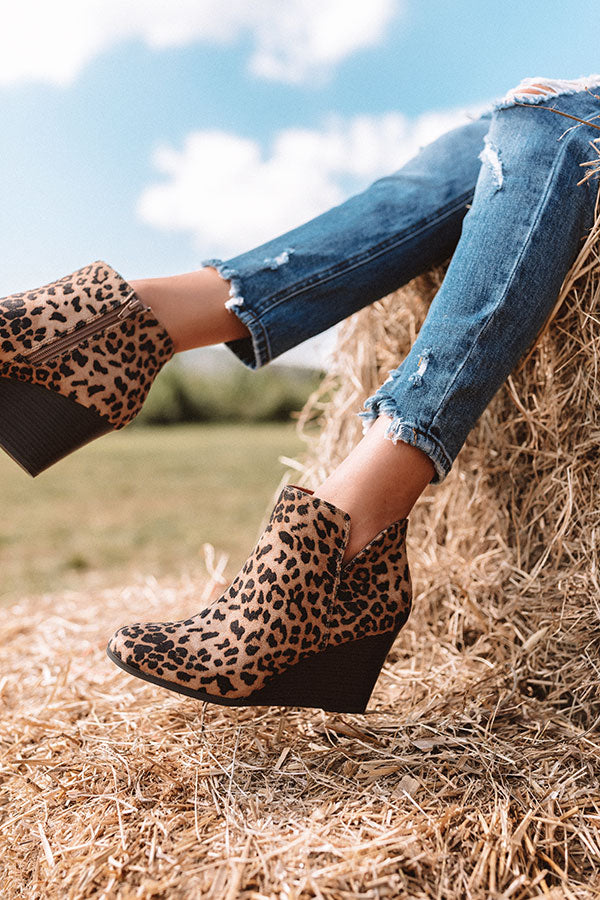 The Macon Faux Suede Bootie In Leopard Image - 1