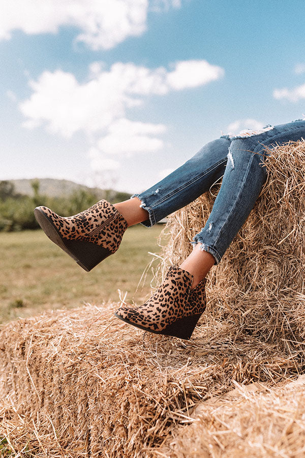 The Macon Faux Suede Bootie In Leopard Image - 2
