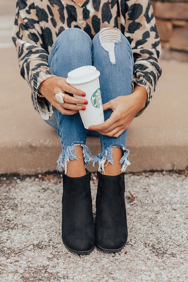 The Macon Faux Suede Bootie In Black Image - 2
