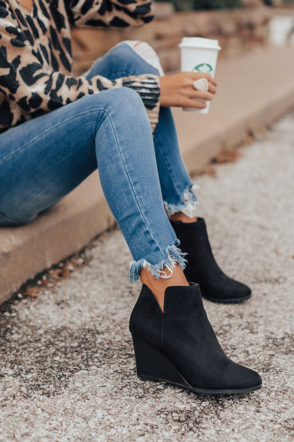 The Macon Faux Suede Bootie In Black Image - 1