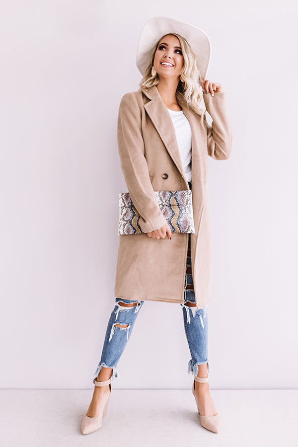 Fall Fashion Forward Coat In Taupe