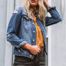 The West Coast Distressed Denim Jacket in Dark Wash Image - 1
