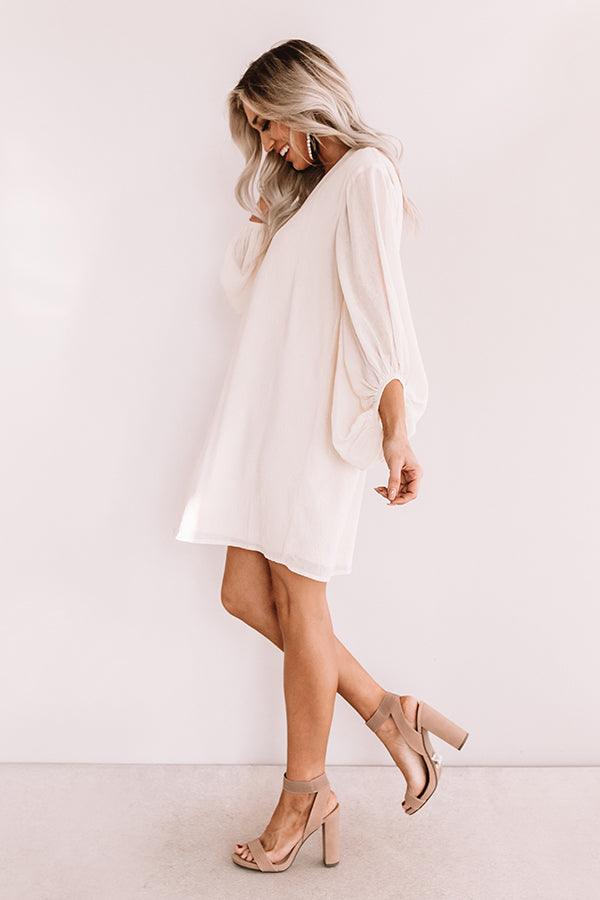Date Night Out Shift Dress In Cream