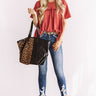 Bring On The Lattes Shift Top In Aurora Red Image - 1
