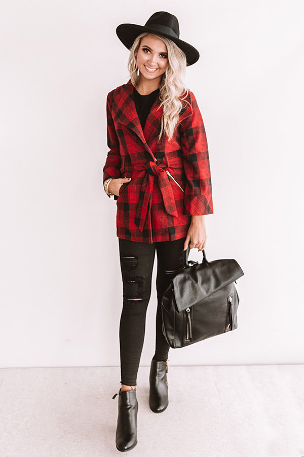 Season Of Chic Buffalo Check Coat Image - 4