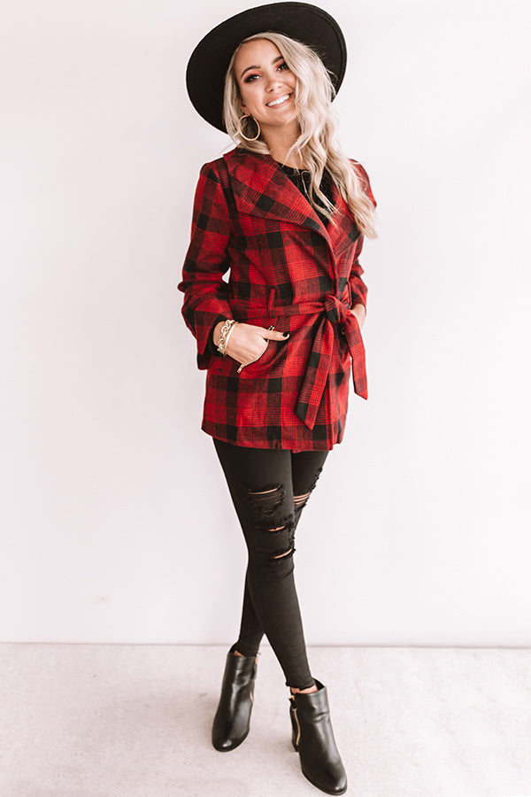 Season Of Chic Buffalo Check Coat Image - 5