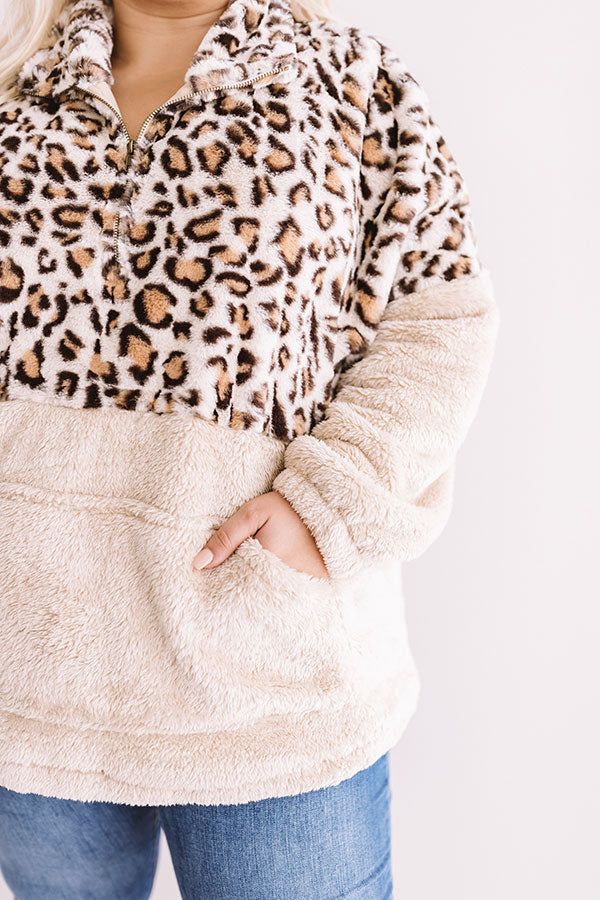 Sweet And Snuggly Leopard Pullover Curves Image - 2