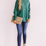 Latte Run Plush Shift Sweater In Green Image - 1