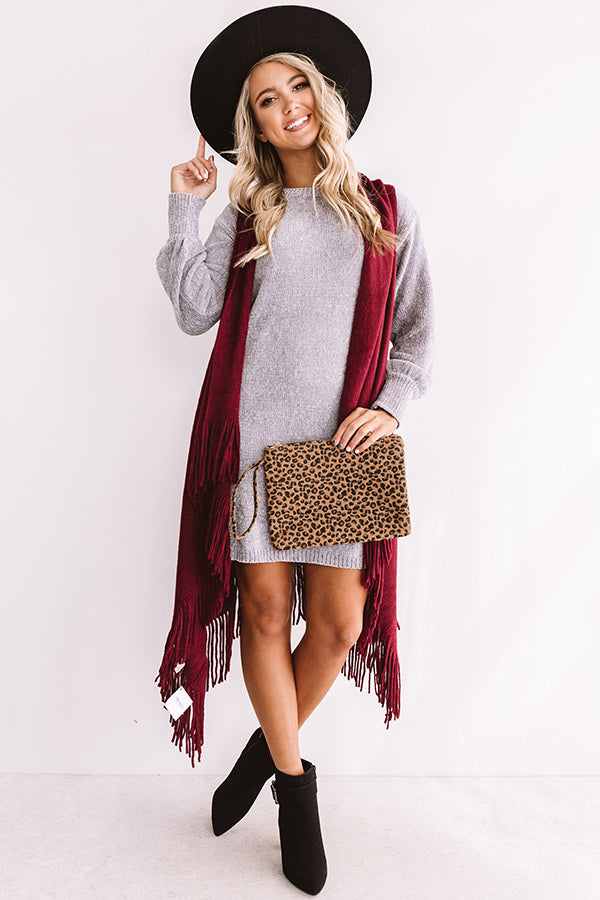 Fallin' For Autumn Fringe Vest In Windsor Wine