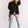 Cocoa And Chill Shift Sweater In Black Image - 1